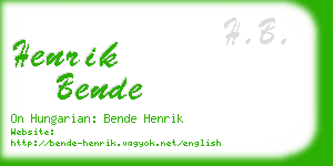 henrik bende business card